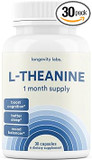 L-Theanine 200Mg | 1 Month Supply, 30 Capsules | Non-Gmo, Gluten & Caffeine Free | Pure L Theanine 200Mg - Supports Sleep Quality, Promotes Calmness & Relaxation