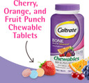 Caltrate Chewables 600 +D3 Plus Minerals Calcium And Vitamin D, Sugar Free, Cherry, Orange And Fruit Punch, 90 Count
