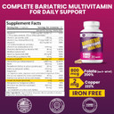 Procare Health Bariatric Multivitamin With Iron Free (30 Fast Dissolving Veggie Capsule) - Bariatric Vitamins For Gastric Sleeve & Gastric Bypass, Bariatric Multivitamin Without Iron (1 Month Supply)