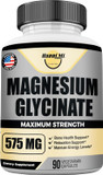 Magnesium Glycinate 575Mg Per Serving, Essential Mineral Supplements, Muscle & Bone Health Support, Promote Relaxation & Balance Mood, Non-Gmo - 90 Vegan Capsule 45 Servings
