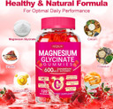 Magnesium Glycinate Gummies 600Mg, Chewable Magnesium Supplements For Adults, Men And Women, Vitamin D, B6 And Coq10, Potassium Magnesium Gummy For Sleep, Relaxation, Brain & Muscle, 120 Gummies