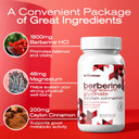 Berberine Hcl Magnesium Glycinate Supplement - 1800Mg High Purity Capsules With Ceylon Cinnamon - Vegan Friendly Non-Gmo Gluten-Free Sugar Free Pill For Men Women