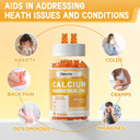 Calcium Magnesium Zinc Gummies With Vitamin D3 & K2 - High Potency Enhanced Absorption -60 Orange Gummies Flavored