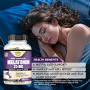 Melatonin 25Mg, Extra Strength With L-Theanine & Vitamin B-6, Fast Dissolve Tablets, Sleep Support, Relaxation, Restful Sleep, Drug Free, Natural Berry Flavor, 120 Chewable Tablets