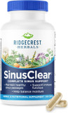 Ridgecrest Herbals Sinusclear, Complete Formula For Sinus And Nasal Health With Mullein Leaf, Bromelain, Vitamin C, And Zinc, For Healthy Mucus, Immune & Respiratory Support, (60 Veg Caps, 30 Serv)