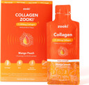 Zooki Super Strength Marine Collagen Liquid Sachets 11,000Mg  Great Taste, Sugar Free  Highest Strength Marine Collagen Supplements For Women & Men  Skin, Joints & Hair (Mango Peach, 14 Servings)