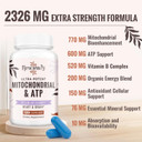2326 Mg Mitochondrial Supplements With Atp, Vitamins, Coq10 & Pqq, More Effective Than Creatine Hmb & Nitric Oxide, Energy, Endurance, Strength, Recovery & Muscle, Organic, 120 Capsules