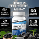 Himalayan Shilajit Capsules Men Women - Pure Himalayan Fulvic Acid Supplement Pills - Ashwagandha Turmeric Ginkgo Biloba Ginseng Cordyceps Mushroom Stinging Nettle Black Pepper