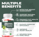 Organic Keto Acv Gummies Advanced Weight Loss - Gluten & Sugar Free Belly Fat Burner Apple Cider Vinegar Diet Supplement For Women Men (1000Mg)