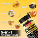 Black Seed Oil Gummies With 1000Mg Organic Black Seed Oil, 25Mg Rapeseed Honey Extract,Vitamin B6,B12 And Zinc For Immune System Support (60 Gummies) (60 Count)