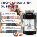 Dr. Brian Royal Red Omega 3 1200, Fish Oil Supplement With Epa And Dha Omega3 Fish Oil Contain Vitamin D,E Omega-3 Support For Physical Health - 90 Soft Gels