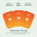 Zenergy D3 Oral Strips - Raspberry Flavor | 800 Iu Vitamin D3 + 120Mcg Vitamin K | 100% Vegan, 0 Sugar, 0 Calories, 0 Gluten, 0 Aspartame, Non-Gmo, Plant-Based, Instant Action | 1 Tin = 30 Strips