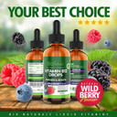 Bio Naturals Vitamin B12 Liquid Drops For Adults & Kids - 100% Natural Sublingual Methylcobalamin - Highest Absorption - Energy & Brain Booster Helps With Fatigue & Weakness - Wild Berry - 2 Fl Oz