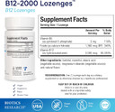 Biotics Research B12-2000 Vitamin B12 2000 Mcg, B6, FolateB12 Sublingual Lozenges, Methylation Support Supplement, High Potency, Highly Absorbable, Natural, Berry Flavor, Dissolves Easily60 Count