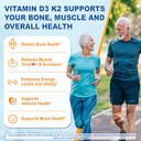 Vitamin D3 5000 Iu & K2 (Mk-7) 100 Mcg Gummies, Vegan D3 K2 Supplement W/1000 Mg Potassium Citrate, Magnesium Glycinate & Zinc For Bone, Muscle, Nerve, Electrolyte & Immune Support, Sugar Free, 60Cts