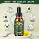 Mullein Leaf Extract Drops For Lungs - Lung Cleanse & Detox, Pure Mullein Leaf Liquid Drops, Support For Respiratory, Immune, Digestive System, Vegan, Non-Gmo, Blueberry Flavor, 2 Fl Oz