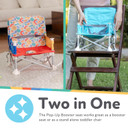 Nuby Pop-Up Booster Seat With Removable Tray - 6+ Months - Portable Booster Seat For Floor For Indoor/Outdoor Use - 3-Point Safety Adjustable Straps - Summer Travel Essentials - Aqua