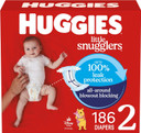 Huggies Little Snugglers Baby Diapers, Size 3, 162 Count, Unscented, Hypoallergenic, Drytouch Liner, Pocketed Waistband, Wetness Indicator, Double Grip Strips