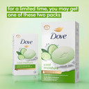 Dove Beauty Bar Soap Cool Moisture Cucumber & Green Tea Scent 6 Count For Refreshed Skin, Leaves Skin Refreshed 3.75 Oz