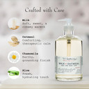 Milk & Oatmeal Hand Soap, Creamy-Sweet Scent With Oatmeal Extract & Milk Proteins, Natural Liquid Soap For Bathroom & Kitchen, 12 Fl Oz