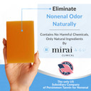 Mirai Clinical Persimmon Soap Bar For Body (100G) - Nonenal Odor Control With Japanese Persimmon And Green Tea Extract - Deodorant Soap Bar For Men & Women