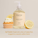 Deep Steep Liquid Hand Wash, Lemon Cream, 17.6 Oz  Moisturizing Cleanser With Olive Oil, Aloe Vera, Glycerin & Hyaluronic Acid  Vegan, Clean Beauty, Soft & Nourished Hands
