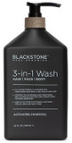 Blackstone Men'S Grooming 3-In-1 Wash For Men With Coconut Oil, Vitamin B5 And Caffeine | Cleanses & Conditions Hair, Body, & Face | For All Skin & Hair Types - Activated Charcoal (32 Fl Oz)