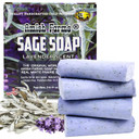 Amish Farms Sage Soap Bar With Bentonite Clay For Face & Body, Lavender Scent (1 Bar) Handmade In Usa, Cold Processed Body Soap Bars For Women And Men - Gentle For Sensitive Skin, 4 Ounce Each