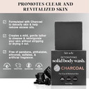 Kitsch Charcoal Soap Bar - Detoxifies Skin, Removes Excess Oil | Black Soap Bar For Men And Women | All Natural And Vegan | Made In Usa - 4Oz