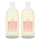 Compagnie De Provence Savon De Marseille Extra Pure Liquid Soap, Pink Grapefruit, Two 33.8 Fl Oz Plastic Bottle Refills