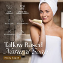 Beef Tallow Soap Bar Grass Fed  Organic Body Soaps, Face Tallow Soap Bar For Women  All Natural Soaps For Sensitive Skin, Moisturizing & Nourishing Cleanser For All Skin Types, In Unscented