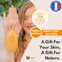 Apricot Soap On A Rope  Made In France  Traditionally Crafted Natural, Skin-Friendly, Long-Lasting & Moisturizing Soap 7.76 Oz (220 G) (Apricot)