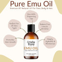 Pure Australian Emu Oil - All Natural 6X Refined For Face, Skin And Hair - Highly Effective Hydration For Sensitive Skin And Hair Growth - Perfect For Scars And Blemishes - 2 Fl Oz