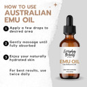 Pure Australian Emu Oil - All Natural 6X Refined For Face, Skin And Hair - Highly Effective Hydration For Sensitive Skin & Hair Growth Perfect For Scars & Blemishes - 1 Fl Oz Glass Bottle & Dropper