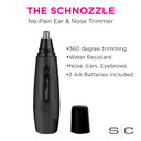 Stylecraft Schnozzle Cordless Nose And Ear Trimmer, Water Resistant, Portable, Led Light, Matte Black