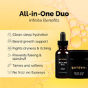 Golden Grooming Beard Oil & Balm Bundle For Men | Natural Growth Kit With Shea Butter | 2Oz Balm & 1Oz Oil | Fresh Scent