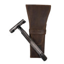 Hide & Drink, Leather Safety Razor Case, Shaving Accessories, Personal Care Essentials, Handmade Includes 101 Year Warranty (Single Malt Mahogany)