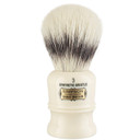 Simpsons Chubby 2 - Ch2 Synthetic Platinum High Density Fibre Faux Handle Ivory Shaving Brush - Simpson Shaving Brushes - Wet Shave Deluxe Thick & Luxurious Lather Handle Dense & Extra Soft Bristles