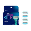 Schick Hydro Silk Sensitive Razor Blade Refills, 6 Count | 5-Blade Sensitive Skin Razors For Women | Womens Razor Refills For Sensitive Skin