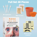 100G Nose Hair Waxing Kit With 30 Applicators (Up To 30 Uses), 10 Mustache Guards, 15 Wipes For Quick And Painless Hair Removal On Nose, Ears, And Face - For Men And Women