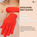 Exfoliating Body Gloves - Exfoliating Bath Gloves For Shower, Massage, And Body Scrubs, Dead Skin Cell Remover For Smooth, Radiant Skin, One Size (Black)