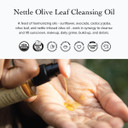 Evanhealy Nettle Olive Leaf Cleansing Oil | Organic Facial Oil-Cleanser For Makeup, Cosmetics, Sunscreen | Gentle Esssential Oilfree Cleanser For Sensitive, Congested Skin
