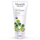 Nourish Organic Moisturizing Face Cleanser For All Skin Types, Watercress + Cucumber Face Wash, Fragrance-Free (6 Oz) + Washable Cotton Round