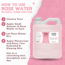 Rose Water & Glycerin Enhanced Facial Toner - 32Oz Bulk Alcohol-Free Vegan All Natural Refreshing For Face And Hair - Uplifts, Calming & Soothing For All Skin Types
