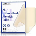 Auslka Large Blemish Patches, Xl Pimple Patch -18 Strips - Hydrocolloid Patch For Covering Zits - Spot Stickers - Vegan And Cruelty For Face And Skin