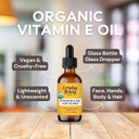Organic Vitamin E Oil For Scars - All Natural & Vegan Skin Moisturizer 2.02Oz - Light & Unscented Great For Scars After Surgery - Reduce Wrinkles, Anti Aging, Lighten Dark Spots -Face, Skin & All Over