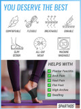 Sparthos Plantar Fasciitis Support - Arch Compression Brace - Foot Feet Brace, Ankle Pain Relief, Night Splint - Planter Plantars Fascitis Faciatis - For Men And Women (Gray-M)