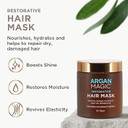 Argan Magic Restorative Hair Mask - Protein Rich Conditioning Hair Mask That Hydrates, Restores And Repairs Damaged Hair | Made In Usa, Paraben Free, Cruelty Free (24 Oz)