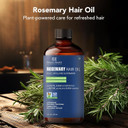 Botanic Hearth 100% Pure Rosemary Oil For Hair (2 Fl Oz) Infused With Biotin, Jojoba & Castor Oil | Hair Strengthening Treatment | Nourishing & Volumizing | Non Gmo Verified | With Applicators