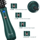 Aima Beauty Hair Dryer Brush, One Step Hair Dryer & Volumizing Hot Air Brush, 3 Heat/Speed Settings, Advanced Ionic Technology, Ceramic Coating, Nylon Pins & Tufted Bristles, Dark Green, 1000W, 125V Aima Beauty Hair Dryer Brush, One Step Hair Dryer & Volumizing Hot Air Brush, 3 Heat/Speed Settings, Advanced Ionic Technology, Ceramic Coating, Nylon Pins & Tufted Bristles, Dark Green, 1000W, 125V